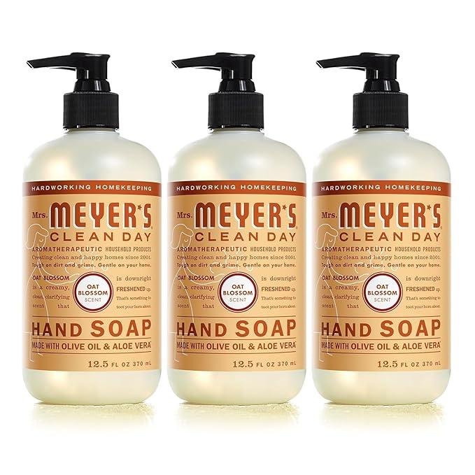 Mrs. MEYER'S CLEAN DAY Liquid Hand Soap, Cruelty Free & Hand Wash Made with Essential Oils, Apple Cider Scent, 12.5 Fl oz Bottle (Pack of 3)