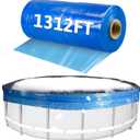 1312 Ft Winter Pool Cover Seal for Above Ground Pools, Winter Pool Cover Seal for Above, Windproof Stretchable Pool Cover Wrap Stretch Film Clear Cling for Keep Pool Clean