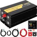 New Upgrade 3000W Pure Sine Wave Inverter Charger, Auto Transfer Switch, Remote Control, DC 12V to 120V AC with LCD Display, Ideal for Off-Grid & Emergency Power