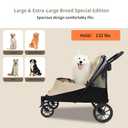 Dog Stroller for Medium/Large Dogs One-Click Folding 4 Wheel Pet Foldable Dog Stroller for 2 Dogs Jogger with Storage Pocket Suitable for Pets Up to 110LBS