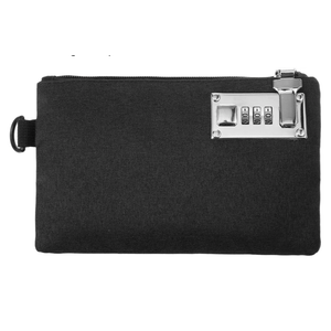 Money Bag with Lock, 5x8in Nylon Notary Bag with Lock, 3-digit Combination Locking Bank Bags for Store Cash, Jewelry, Passport, Medicine, Credit Cards and Valuables, Storage Cash Bags