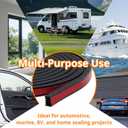 Ribbed Foam Rubber Seal, 26FT Self-Adhesive EPDM Foam Rubber Weather Stripping for Boat, RV, Door, Garage, Truck, Auto, Window, Noise Insulation(W:0.625", H:0.375")