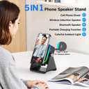 Wireless Induction Speaker 5-in-1 Bluetooth Speaker with Phone Stand,Stereo Sound, 3500mAh Rechargeable, 8 RGB Ambient Light, 360 Adjustable Holder for iPhone/Android/iPad,Gifts for Men Women (Black)