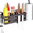 Griddle Caddy for Blackstone, 28"/36" Griddle Accessories w/Paper Towel Holder & Knife Rack, Grill Accessories Space Saving Grill Tool Holder for Blackstone BBQ Accessories Organizer