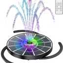 AISITIN 4W Solar Fountain with Lights, Chargeable Solar Bird Bath Fountains Built-in 2200mAh Battery, 2026 Upgrade Glass Panel Solar Water Pump for Bird Bath, Garden, Pond, Pool, Fish Tank, Aquarium