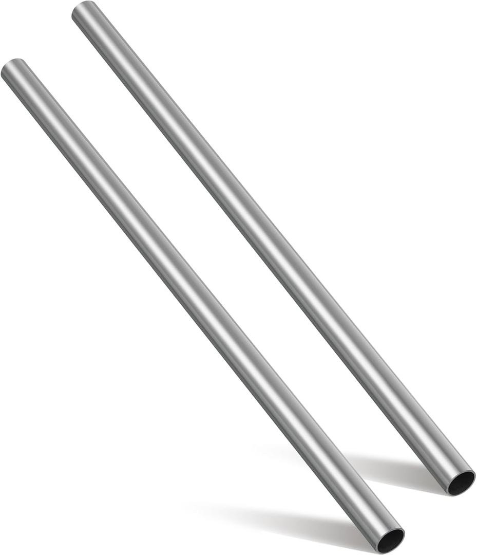 Hicarer 2 Pack 316 Stainless Steel Tubing, 1" Od (0.98"/25mm), 16 Gauge (1.5mm Wall), Round Metal Tube Industrial Metal Tubing for Home Furnishing, Machinery, Weldable/DIY Fabrication(24 Inch)