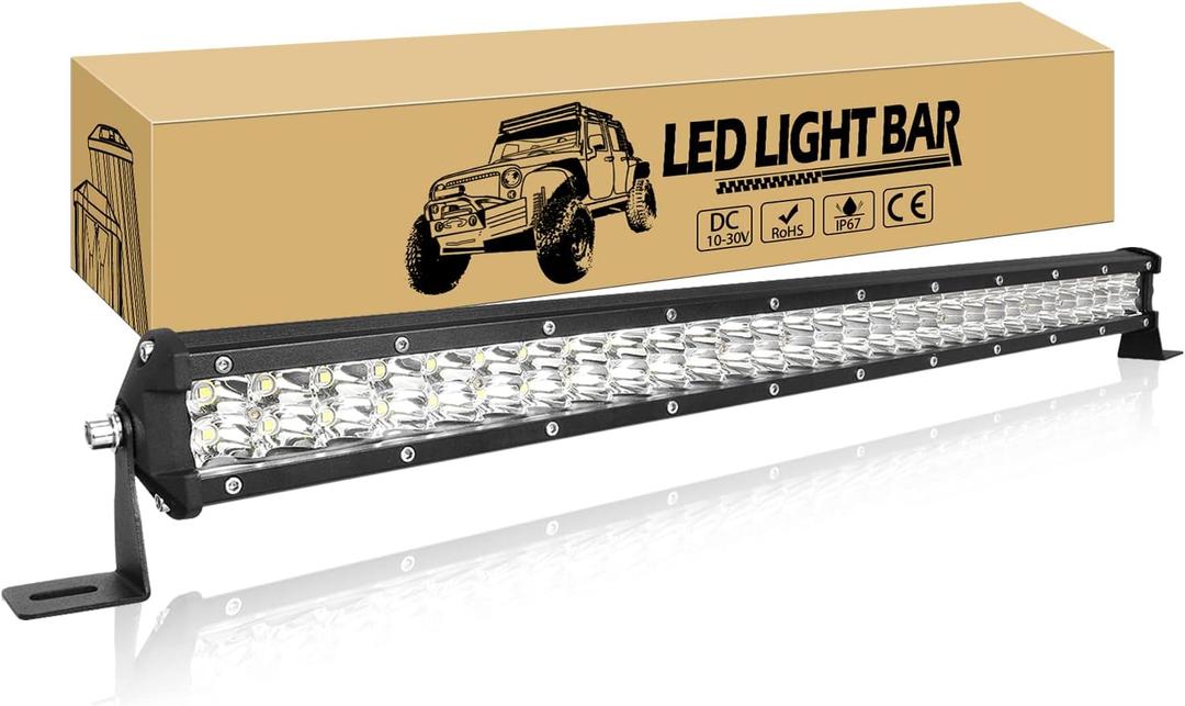 Willpower 24 Inch 180W LED Light Bar 12V 24V Slim Off Road Driving Lights IP67 Waterproof Spot Beam Work Fog Lamps for 4X4 Offroad Truck Car ATV SUV Vehicle Boat Lighting