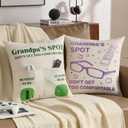 2 x FUTEI Grandpa Gifts,Grandpa'Spot Throw Pillow Covers 18x18 Inch Set of 1 Christmas Holiday Home Decor for Couch Bed Living Room