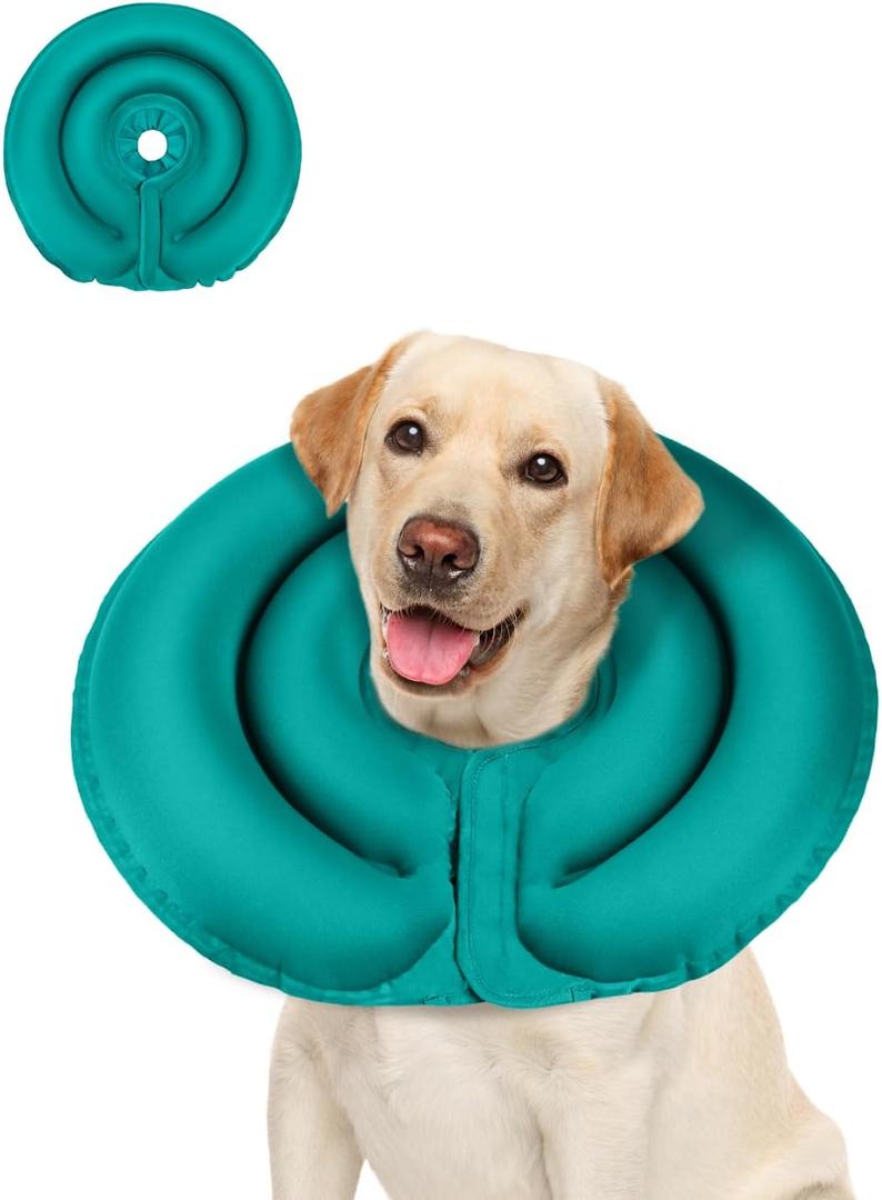MIDOG Dog Cone Collar for Large Medium Dogs, Soft Inflatable Dog Cone Alternative After Surgery, Adjustable Protective Recovery Cone - Alternative E Collar Does Not Block Vision (Blue, XL, Patented)