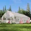 Garvee 20' x 32' Party Tent Heavy Duty Wedding Tent Outdoor Canopy Event Shelters White, Upgraded Galvanized Carport With Removable Sidewall Windows