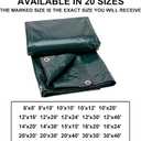 CARTMAN Finished Size 8x10 Feet Waterproof Green Tarp 8 Mil Thick, Multipurpose Protective Cover for Emergency Rain Shelter Camping Tarpaulin
