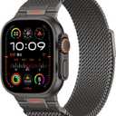 BXUXOHS Milanese Loop- Compatible with Apple Watch Ultra 2 Band for Men 49mm 46mm 45mm 44mm 42mm 41mm 40mm 38mm,Magnetic Mesh Metal Strap Wristband for iWatch SE Series 10/9/8/7/6/5/4/3 Ultra2/Ultra (04-Gun color)