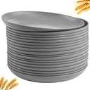 Supernal 16pcs Dark Grey Wheat Straw Plates,Deep Dinner Plastic Plates,Reusable Plates,10 inch Unbreakable Plates Set,Lightweight Microwave Dishwasher Safe,Plastic Plates for Picninc,Camping, RC366-1