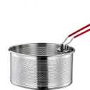 7.01 inch deep fryer basket, fry baskets with handle, heat resistant round deep fryer basket, frying basket for kitchen cooking, french fries, fried chicken, boiled vegetables, pasta.