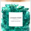 TIPGO Glass Jars for Laundry Room Organization, Laundry Pods Container with 27 Labels, Detergent Holder with Bamboo Lid, Cute Storage Jars (Set of 1)