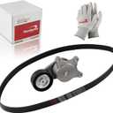 Fordnova Serpentine Belt Drive Kit Tensioner Fits for Ford Explorer 3.5L V6 2011-2019, Ford Edge 3.7L V6 2011-2014
