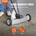 VEVOR 45Lbs Rolling Magnetic Sweeper with Wheels, Push-Type Magnetic Pick Up Sweeper, 18-inch Large Magnet Pickup Lawn Sweeper, Magnet with Telescoping Handle, Easy Cleanup of Workshop Garage Yard, 18 Inch45LBS)