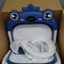 Baby Bathtub,Collapsible Baby Bath Tub with Soft Cushion & Thermometer, Space Saving Foldable & Travel Newborn Bathtub for Infant to Toddler 0-36 Months, Frog Blue