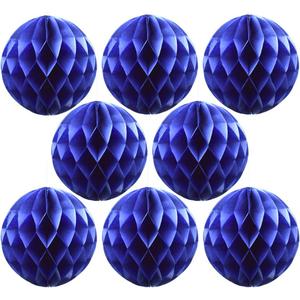 Ruidee 8 Pieces Paper Honeycomb Balls Tissue Paper Flower Balls Party Backdrop Decoration for Weddings, Birthday Parties, Baby Showers8in/Sapphire Blue