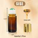 Warmify Green Aventurine Roller Bottles for Essential Oils, 50ml Refillable Amber Glass Roll On Bottles with Natural Crystal Roller Balls, Leak-Proof Travel Perfume Bottle with Gold Caps