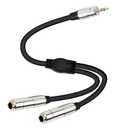 XMSJSIY 3.5mm to Dual 6.35mm Y Splitter Cable, 3.5mm 1/8" TRS Male to Dual 6.35mm 1/4" TS Female Stereo Audio Cord Adapter for Headphone, Speaker, Home Stereo Systems-50cm/19.68inch