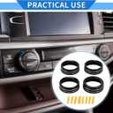 4 Pcs AC Air Conditioner Heater 4WD Control Switch Knob Cover Ring Compatible for Toyota Tacoma 2016-2023, Sturdy Aluminum Alloy Black