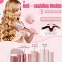 Curling Iron Crimper Hair Tool - ZWIKAGEF Hair Crimper Curling Wand, Curling Iron with Ceramic 3 Barrel for Short Hair Women, Dual Voltage, Anti-Scald, 1.25 Inch