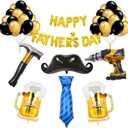 Happy Father's Day Aluminum Foil Balloon Set 16 Inches Letter Balloon Decoration for Father's Day Party (Tool Set)