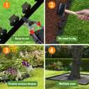 Mars Villa Landscape Edging, 4 Inch Tall 100FT Garden Border Edging Kit with 99 Anchoring Spikes, Decorative Flexible Lawn Edging Cover 75 for Lawn, Yard, Flower Bed (Black, 4IN, 100FT)