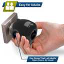 2 x Child Safety Door Knob Cover (4 Pack) Hard-to-Remove Dual-Lock Door Handle Covers for Kids - Reusable Baby Proof Door Knob Locks - Installs Easily, No Tools Needed (Black)