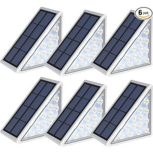 LED Solar Step Lights Waterproof Outdoor Stair Lights, Solar Deck Lights Outdoor Decor IP67 Solar Decoration Lights for Yard, Patio, Garden, Walkways, Front Door, Pathway, Driveway, Porch 6 Pack