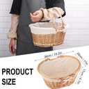Large Multipurpose Wicker Basket with Handle, 14.2 x 11 x 6.7 in Wicker Picnic Basket with Liner, Empty Gift Basket, Oval Willow Woven Basket for Fruit, Wine, Gathering, Wedding, Picnic, by GNIEMCKIN