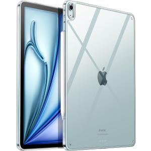 JETech Clear Case for iPad Air 13-Inch M3/M2 (2025/2024), Anti-Yellowing Transparent Shockproof Slim Tablet Back Cover with Hard PC Back and Soft TPU Bumper