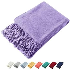 Homiest Decorative Knitted Throw Blanket with Fringe, Lightweight Acrylic Knit, Soft & Cozy Tassel Blanket for Couch, Sofa, Bed (Lavender, 50 x 60 Inch) Homiest Decorative Knitted Throw Blanket with Fringe, Lightweight Acrylic Knit, Soft & Cozy Tassel Blanket for Couch, Sofa, Bed (Lavender, 50 x 60 Inch)