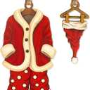 3 x Funny Christmas Ornaments, Santa Ornaments for Christmas Tree, Secret Santa Gifts, Vintage 3-Piece Ornament Set, Wooden Hanger Outfit, Coat Pants Hat Trio, Holiday Decor, Gift Set for Besties 2025