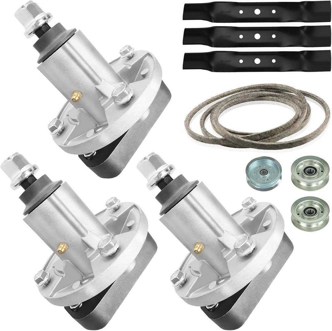 48 Inch Deck Rebuild Kit Replace for John Deere L120 L130, with 3 Spindles GY20050 GY20785, 3 Blades GX20250 GY20568, 1 Idler GY22082 GY20629, 2 Idlers GY20067 GY22172, 1 Belt GX20305 GY20571 with 139