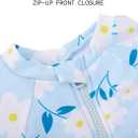 BMCiTYBM Baby Girls Swimsuits Long Sleeve Zipper One Piece UPF 50+ Sun Protection 3-6 Months Swimwear Rash Guard Blue Size 3-6 Months
