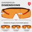 NoCry Blue Light Blocking Safety Glasses Over Eyeglasses with 100% UV Protection UV Light Protection with Anti-Fog & Anti-Scratch Lenses; ANSI Z87.1 Certified Adjustable Temples with Anti-Slip Tip