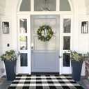 MUBIN Cotton Buffalo Plaid Rug, 27.5x43 Black and White Outdoor Rug Front Door Decorative Mat, Washable Doormat Foldable Area Rug Layered Door Mats Rug for Front Porch, Entryway, Patio
