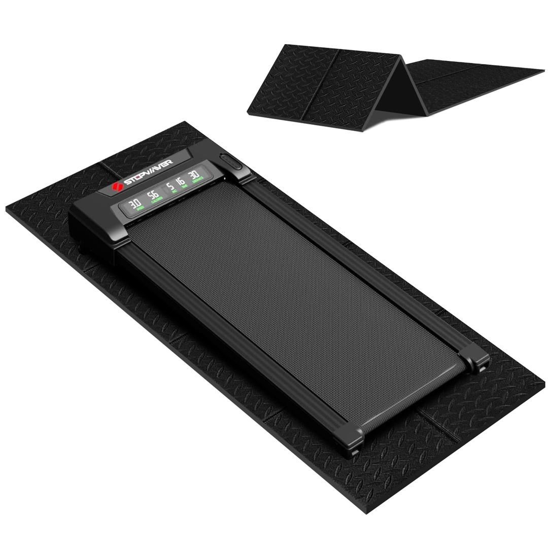 Walking Pad Mat for Carpet, Treamill Mat for Hardwood Floors, High Density, 1/4 Thickness, Folable, Floor Protection for Bike, Elliptical, Treadmill