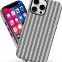 Magnetic for iPhone 14 Pro Case Cute Stripes Phone Case, Gray