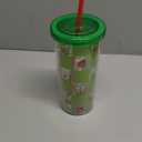 Silver Buffalo Sanrio Hello Kitty and Friends Keroppi Green Checkered Plastic Cold Cup with Lid and Straw, 20 Ounces