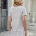 TCOT Pajamas for Women Set Summer Fashion Short Sleeve Crewneck Tops with Skirt Sets Pajama Casual Loungewear (Large, A Light Grey)