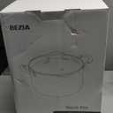 6 QT Nonstick Stock Pots with Lid, BEZIA Ceramic Soup Pot with Glass Straining Lid, Induction Cooking Pots with Silicone Handle, Compatible with All Cooktops, Dishwasher Safe