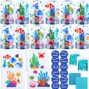 12 Set Under The Sea Snow Globe Craft Kit Make Your Own Summer Holiday Glitter Under The Sea Snow Globe Making Kit Plastic DIY Gift for Home Party Activities