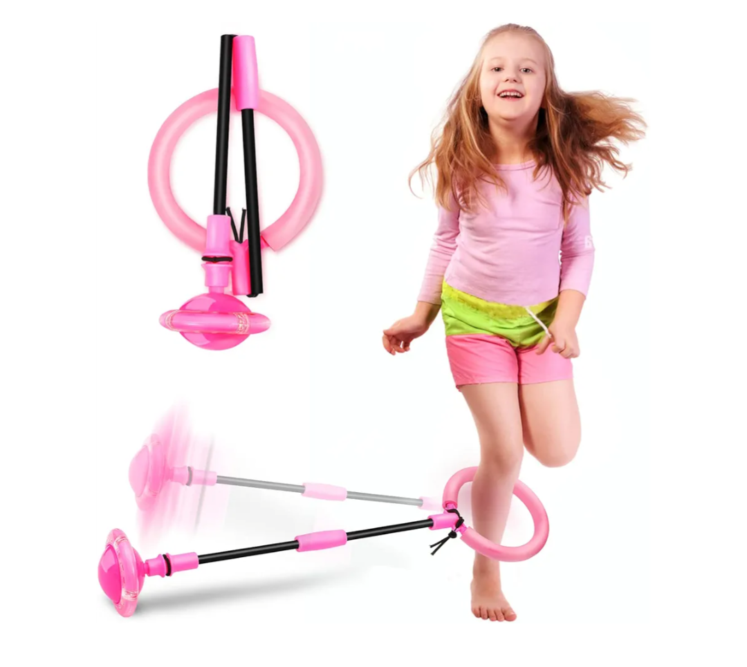 Skip Ball, Portable Foldable Colorful Flash Wheel Swing Ball, Kids Toys for Girls & Boys, Sports Fitness Toys for Kids & Adults. Gifts for Mom Women & Girls Toys Age 5-10 Years