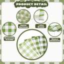 Green Gingham Napkins Disposable Rectangle: 100PCS Checkered Paper 15.7x11.8 Inch for Dinner Party