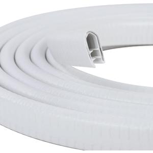 Rubber Edge Trim, U Channel Edge Trim with Metal Clips Edge Guard Protector, PVC Rubber Seal Strip for Sheet Metal, Car Doors, Hatches, Table Corners, Fit 3/64" to 1/4"(1.2mm-6.4mm), 16Ft, White