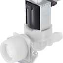 MECCANIXITY Water Inlet Valve Ice Maker Water Inlet Solenoid Valve for General Refrigerators 80mm Creamy White