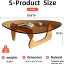 Modern Glass Coffee Table for Living Room, Mid Century Coffee Table, Small Coffee Tables, Suitable for Bedroom Living Room Reception Office Tables (Wood/Brown, Medium 35.8 * 25.5 * 16in)